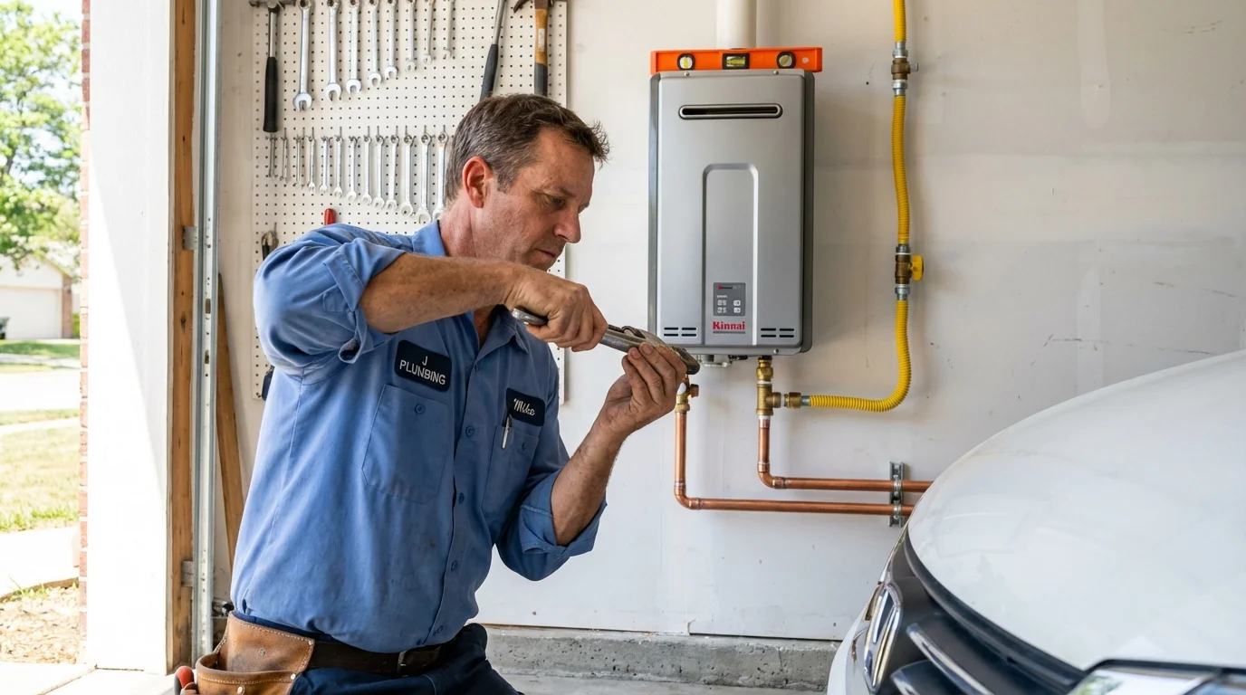 Tankless water heater installation by a Johns Plumbing LLC plumber in Loris